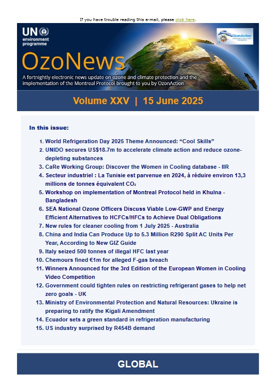 OzoNews Volume XXV, 15 June 2025