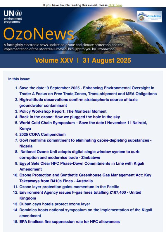 OzoNews Volume XXV, 31 Aug_2025
