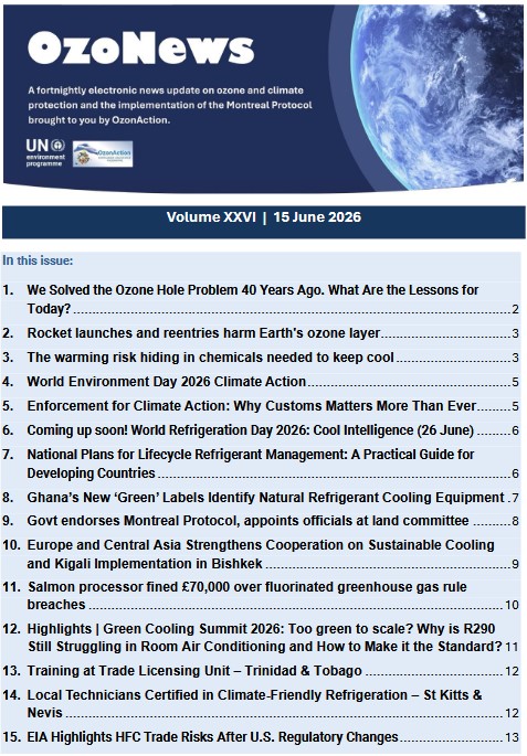 OzoNews Volume XXVI, 15 June 2026