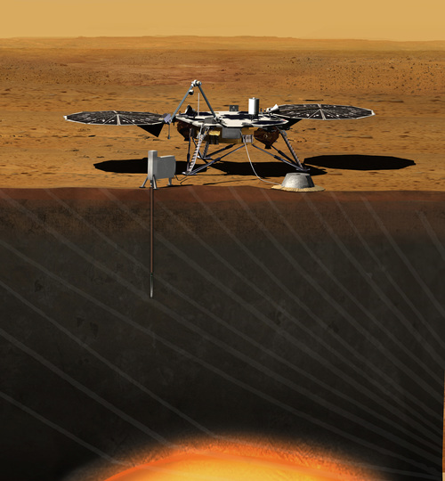 Artist's impression of InSight lander, on Mars