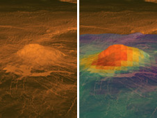 Artists impression of a Volcano on Venus