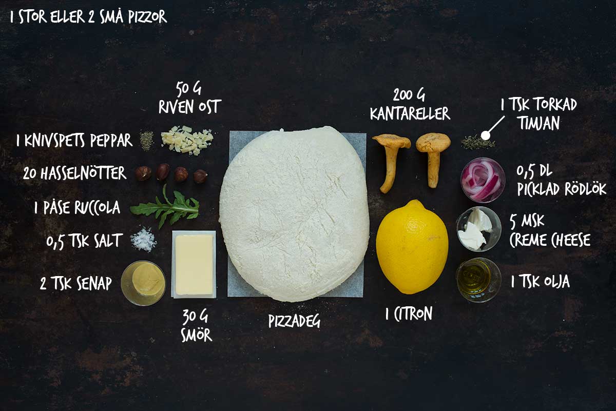 Recept: Vit pizza med kantareller och picklad rödlök | Frk. Kräsen