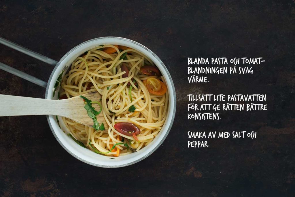Recept: Snabb pasta med körsbärstomater och basilika | Frk. Kräsen