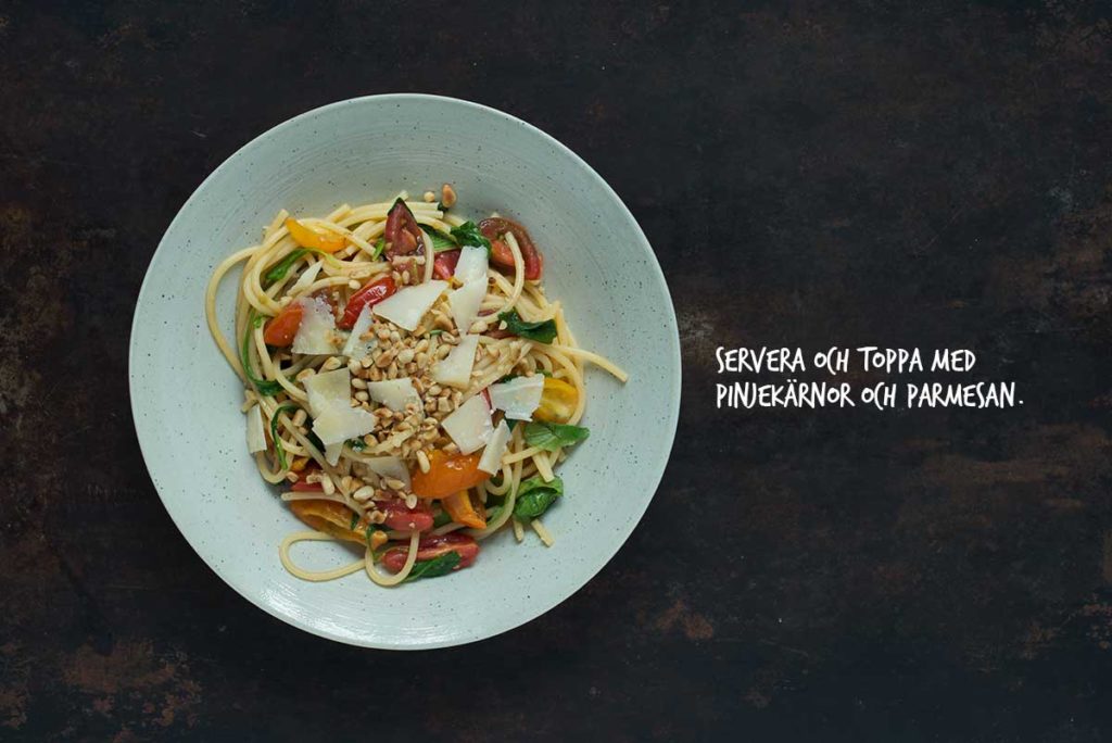Recept: Snabb pasta med körsbärstomater och basilika | Frk. Kräsen