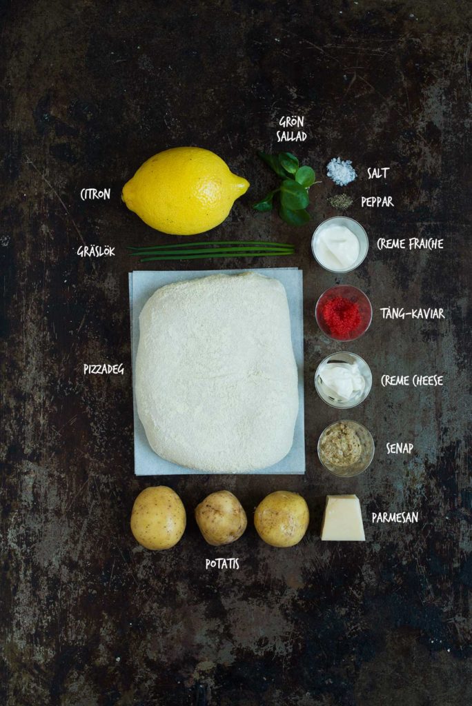 Recept: Pizza med potatis, creme fraiche og tångkaviar | Frk. Kräsen