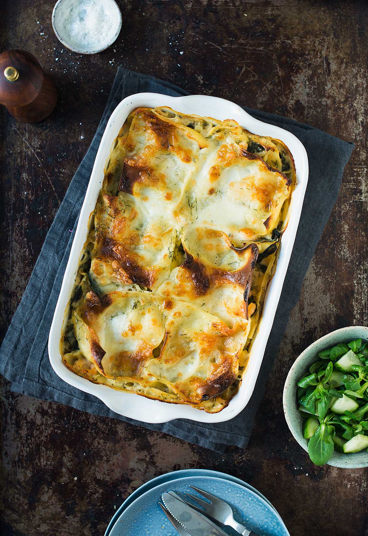 Recept: Lasagne med lax och räkor | Frk. Kräsen