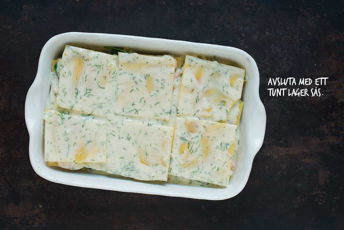 Recept: Lasagne med lax och räkor | Frk. Kräsen