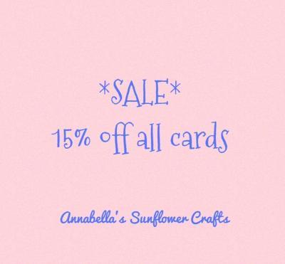Enjoy 15% off all handmade cards