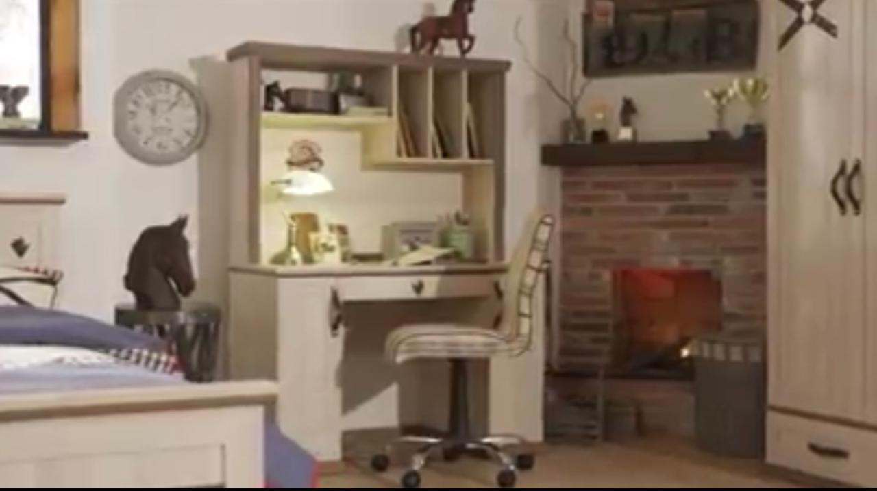 Κρεβάτι ημίδιπλο και γραφείο βιβλιοθηκη (2)