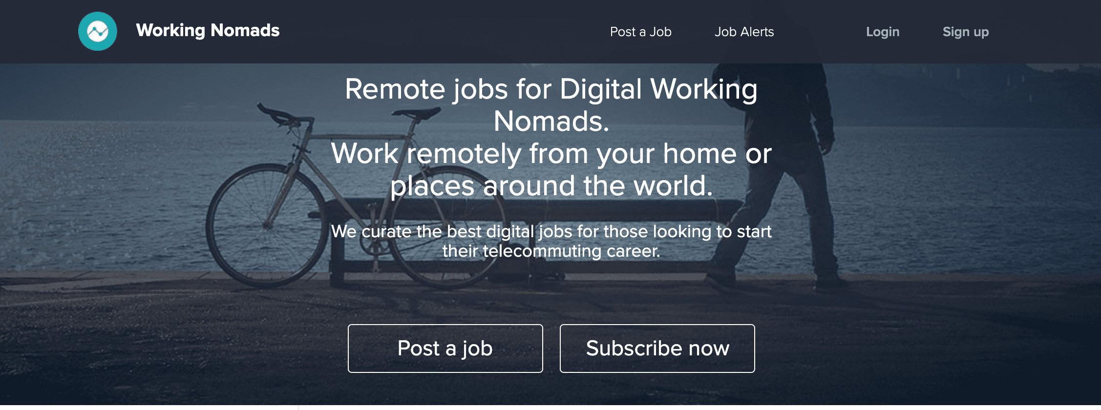 Working Nomads Freelance Developers Homepage