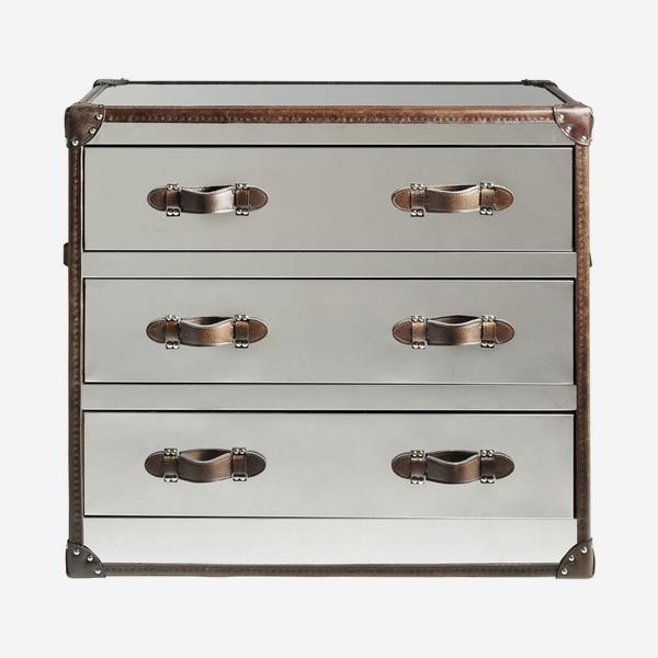 Howard Steel Leather Chest Of Drawers Andrew Martin
