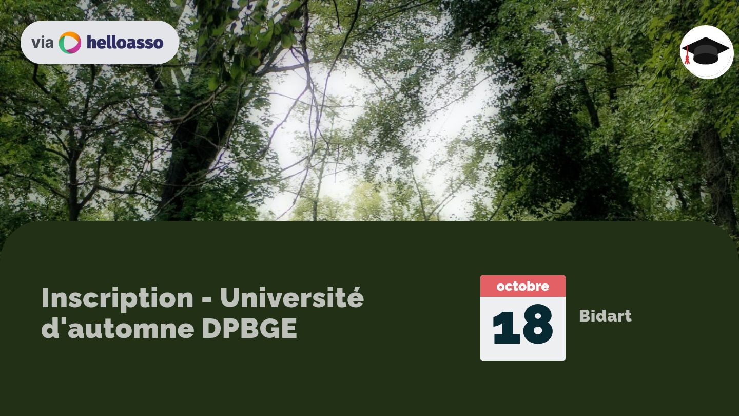 Inscription - Université d'automne DPBGE