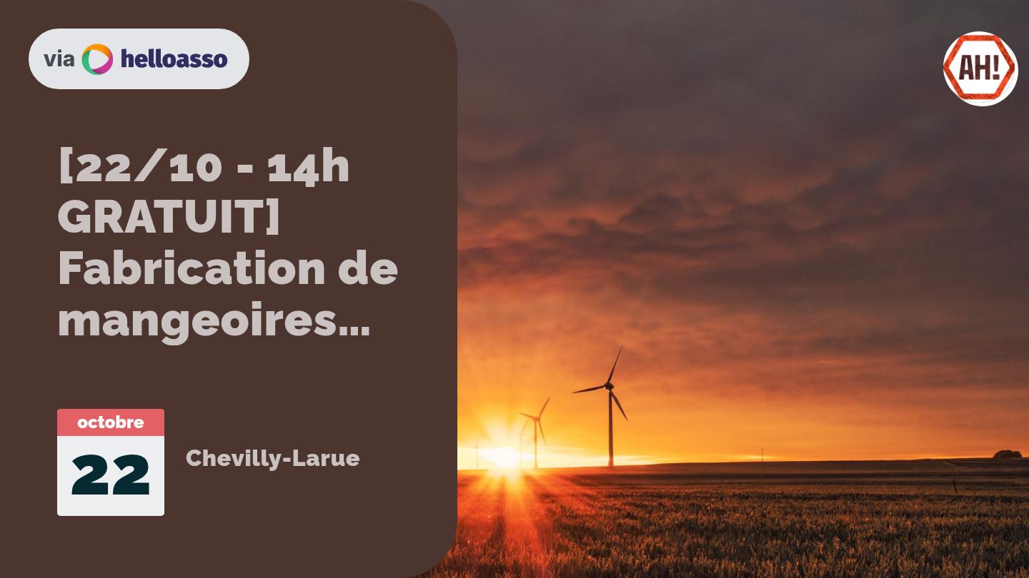 [22/10 - 14h GRATUIT] Fabrication de mangeoires pour oiseaux - Atelier interGé'