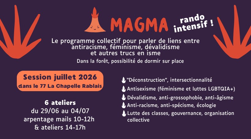 Magma rando 🌋 Le programme dans le 77 sur les oppressions systémiques