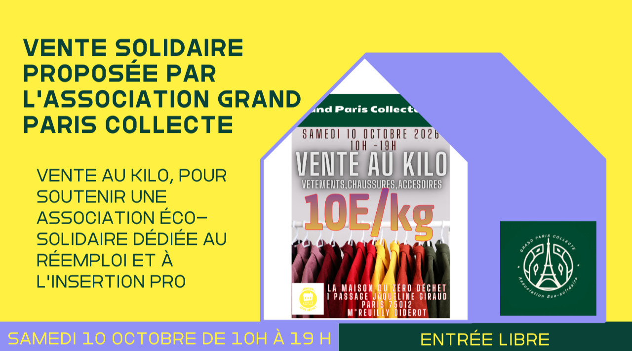 Vente au kilo solidaire proposée par l'association Grand Paris collecte