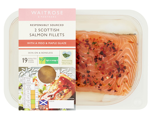 Waitrose Scottish Salmon Fillets with Miso & Maple Glaze — Aquascot