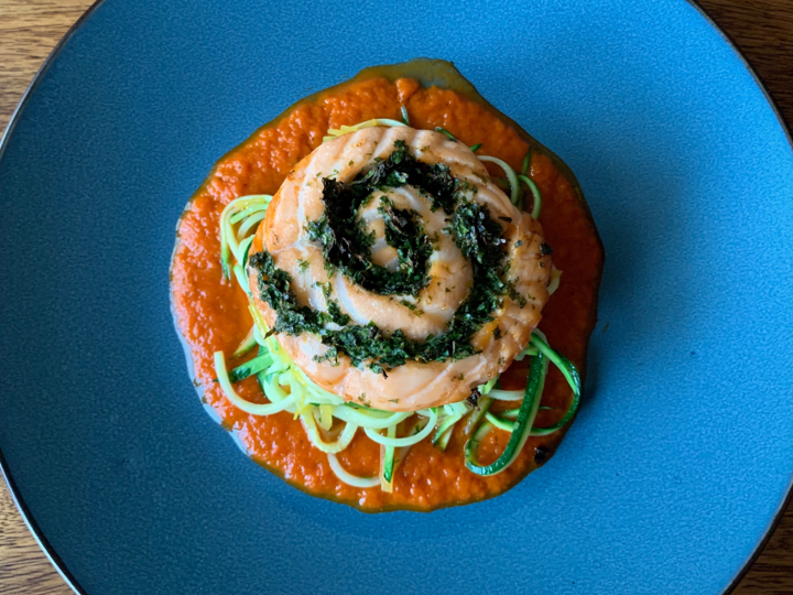 Lightly Smoked Salmon Gremolata Roulade