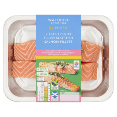 2 Fresh Pesto Filled Scottish Salmon Fillets