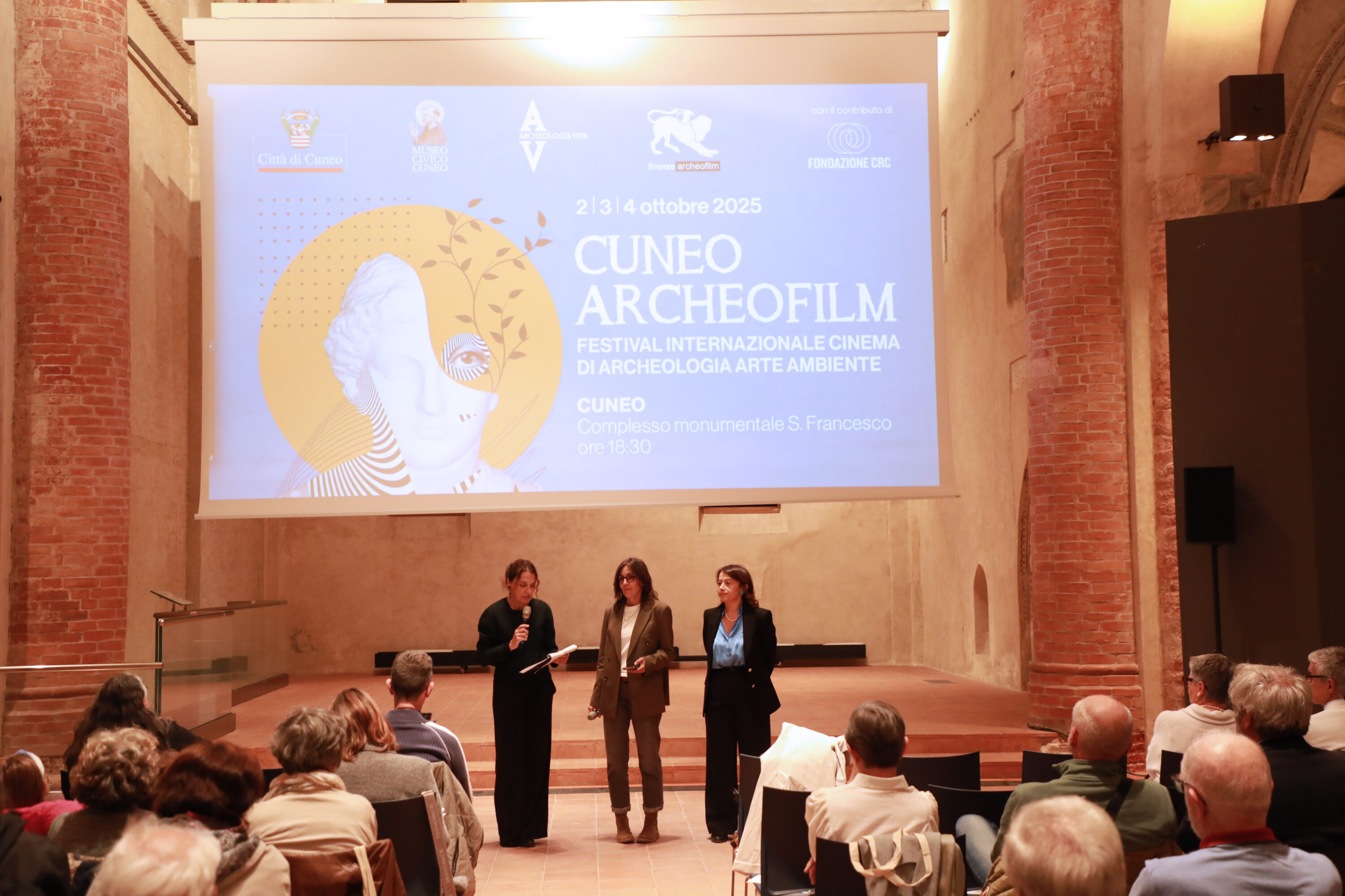 Un momento della prima serata di Cuneo Archeofilm 2025 (ph@Raffaele Masano)
