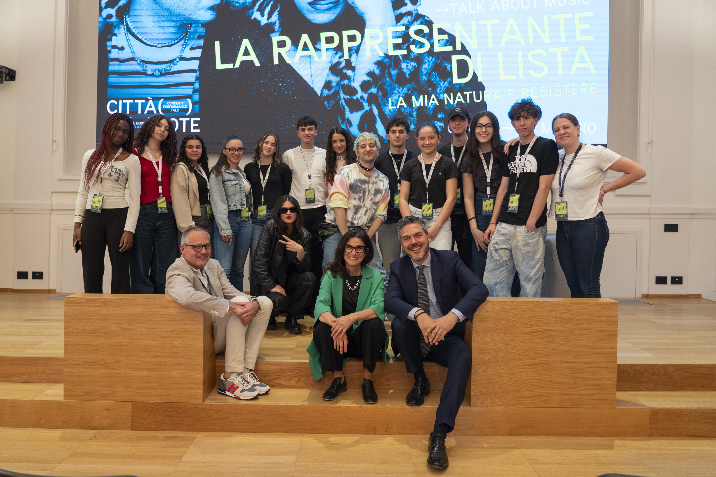 Un momento dell'edizione 2025 di The Youth Factor/ Talk About music con La rappresentante di Lista (ph@Marco Isaia)