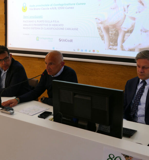 L'incontro in Confagricoltura a Cuneo con il presidente della FNP Suinicola, Rudy Milani