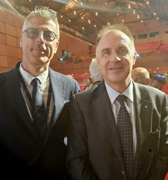 Il presidente di Confindustria Imperia Luciano Tesorini con il presidente di Confindustria nazionale Emanuele Orsini