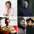 In alto: Donatella Di Pietrantonio e Teho Teardo In basso: Nicola Lagioia, Enrico Gabrielli e Alessandro Grazian