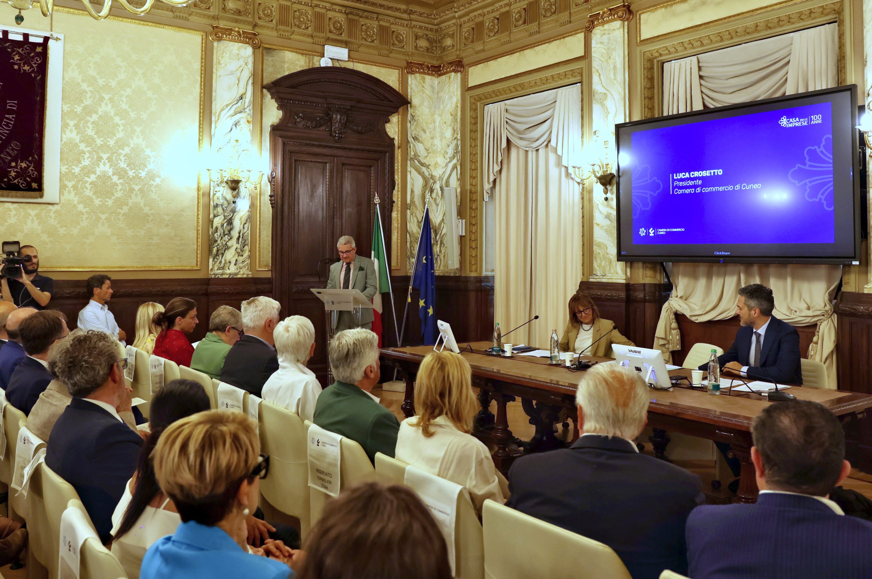 L'intervento di Luca Crosetto alla presentazione del programma delle attività del centenario del Palazzo della Camera di Commercio