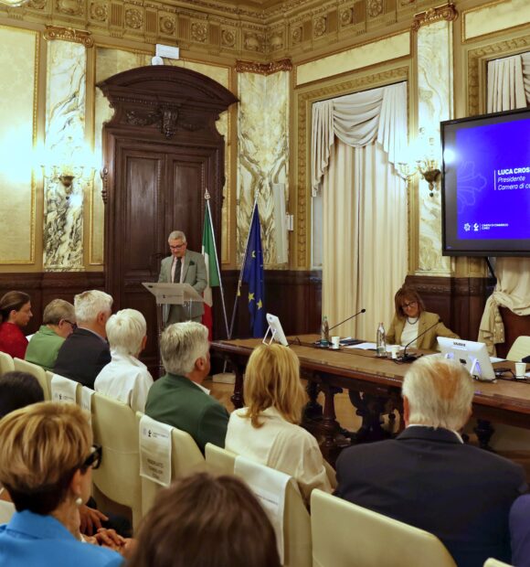 L'intervento di Luca Crosetto alla presentazione del programma delle attività del centenario del Palazzo della Camera di Commercio