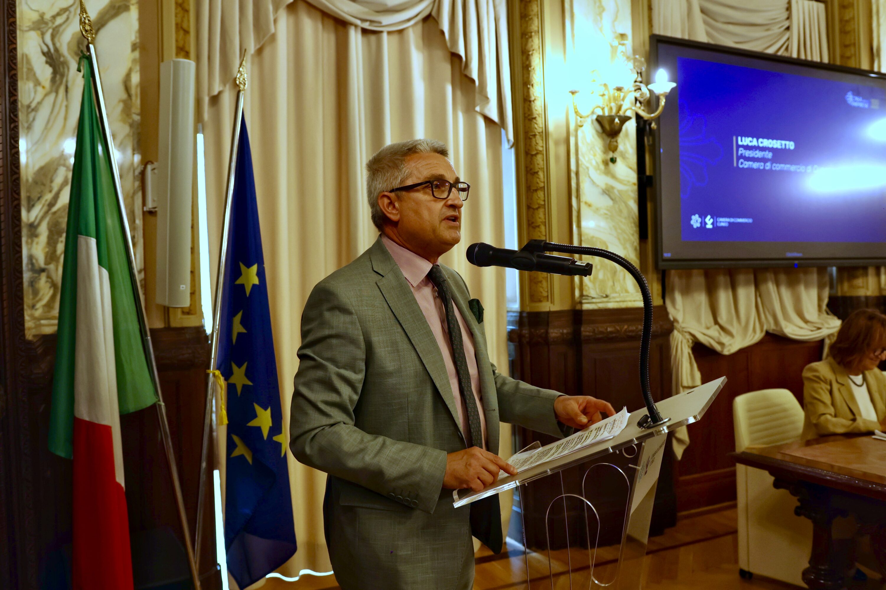 L'intervento di Luca Crosetto alla presentazione del programma delle attività del centenario del Palazzo della Camera di Commercio