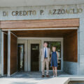 I presidenti Erica Azzoaglio e Simone Azzoaglio davanti alla sede centrale a Ceva