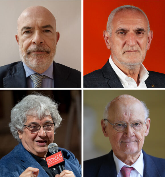 Da sinistra: Alessandro Rinaldi, Silvio Barbero, Ermete Realacci e Stefano Zamagni