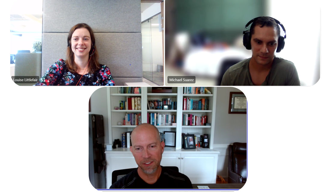 Louise celebrating ten years at GSK with colleagues on a Zoom call