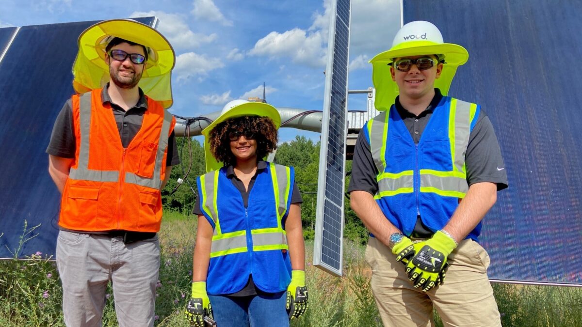 Zanam and Kyle Wood Group with Matt Clark Assistant Project Manager