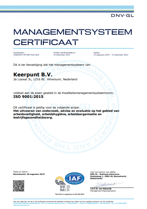 Certificaat ISO 9001