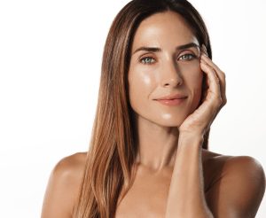 Beautiful,Female,Model,,40s,Years,Old,,Has,Perfect,Shiny,,Glowing