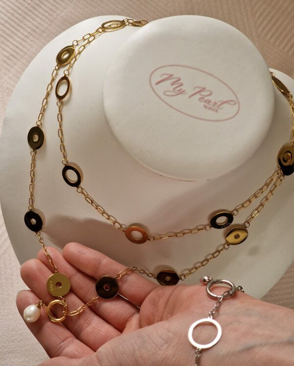 My Pearl Needle Gauge Necklace Silfa