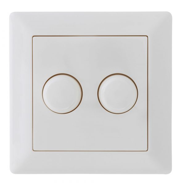 EcoDim ED-10005 Frontur og miðja á tvöfaldan Dimmer. GIRA/JUNG/Merten.