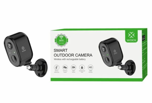Myndavél úti Full HD 1080P, rafhlöðu 2x18650, 5000mAh, 110°, IP65, Svört, WOOX - Image 2