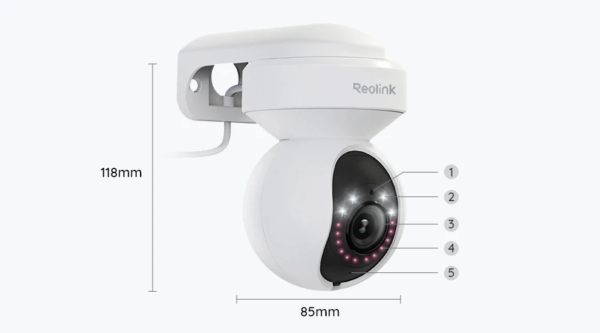 Myndavél Wi-Fi/LAN Úti 355°, PTZ, 5MP, 3x optical zoom, 2.8 - 8mm, 2.4/5GHZ, IP65, MicroSD up to 256GB - Image 7