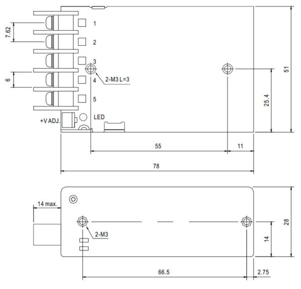 Spennugjafi 5V 6A MeanWell - Image 2