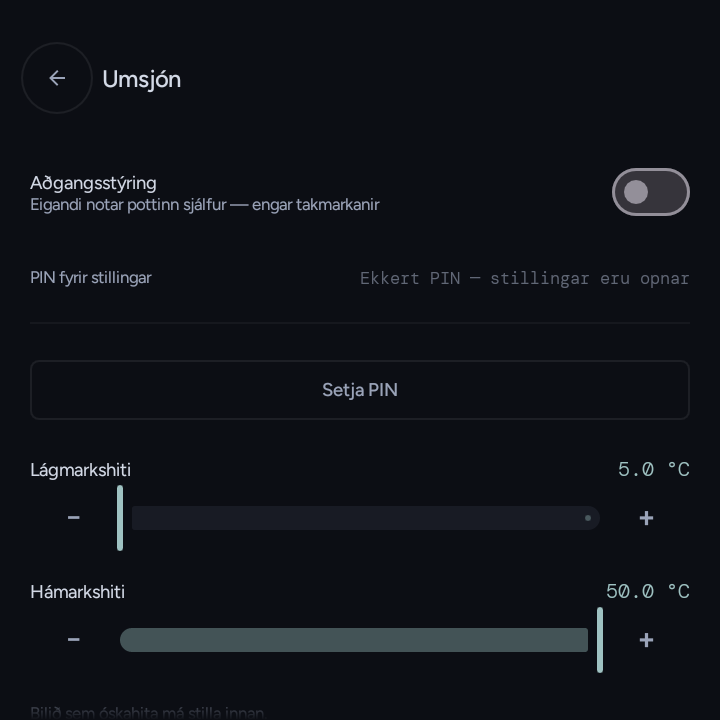 Pottastýring með sjálfvirkri uppblöndun - Shelly Walldisplay 4" - Image 6