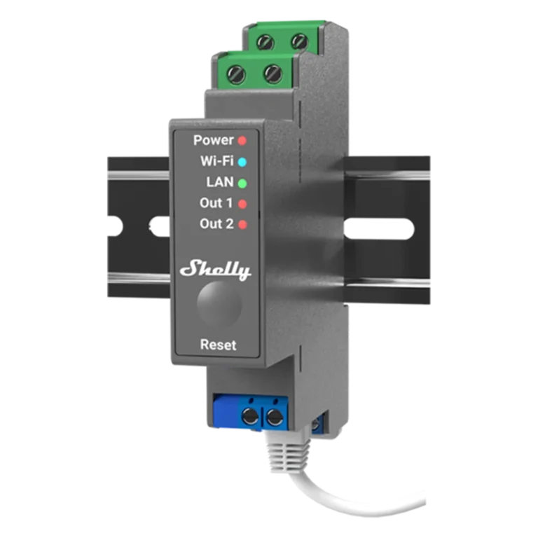 Shelly Pro2 2 rása snjallrelay (aðskildar snertur)