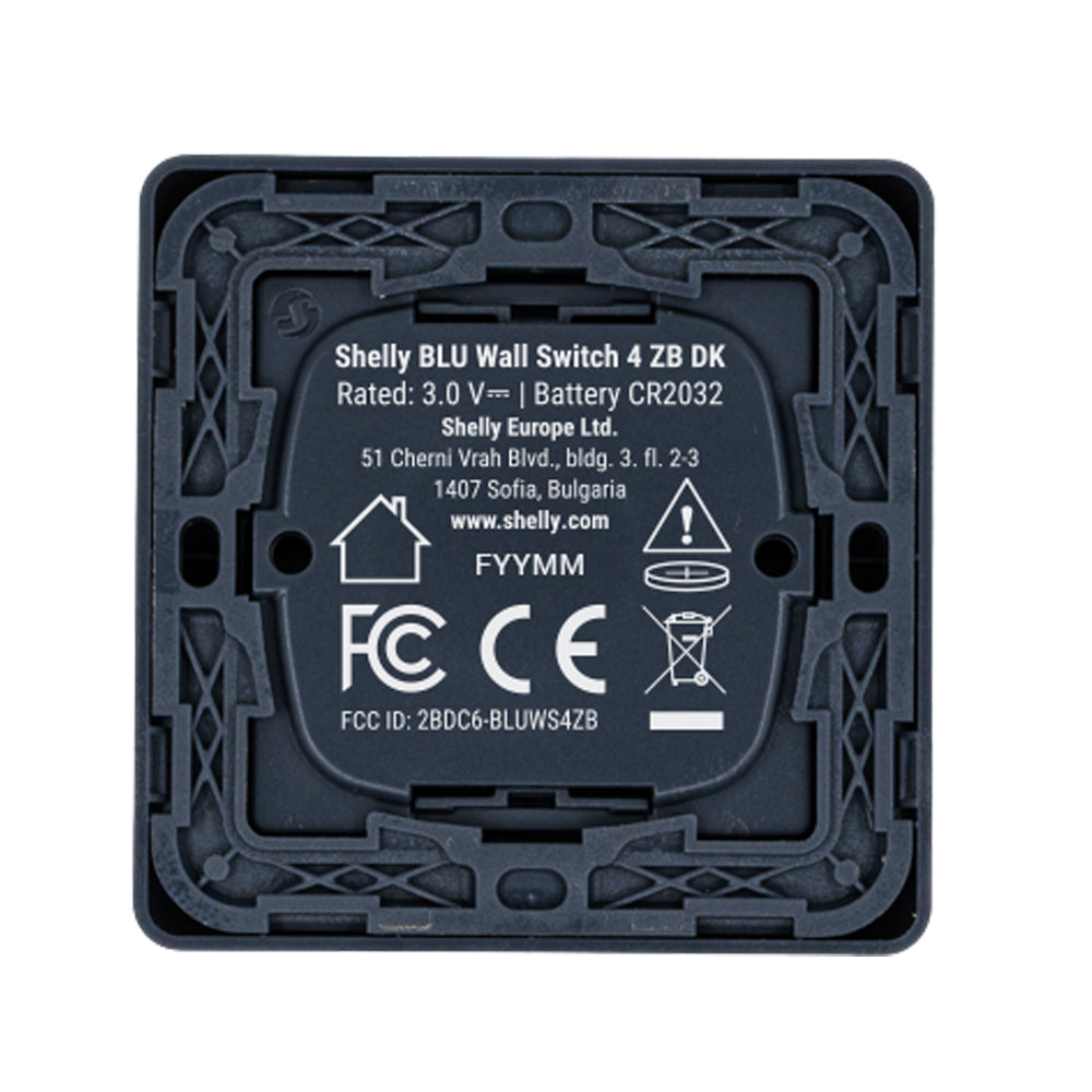 Shelly BLU Wall Switch 4 ZB DK veggrofi 4 hnappa (Zigbee/Bluetooth) - Image 6