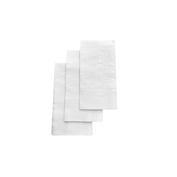 Servíettur 40cm 2ply 600stk hvítar brot