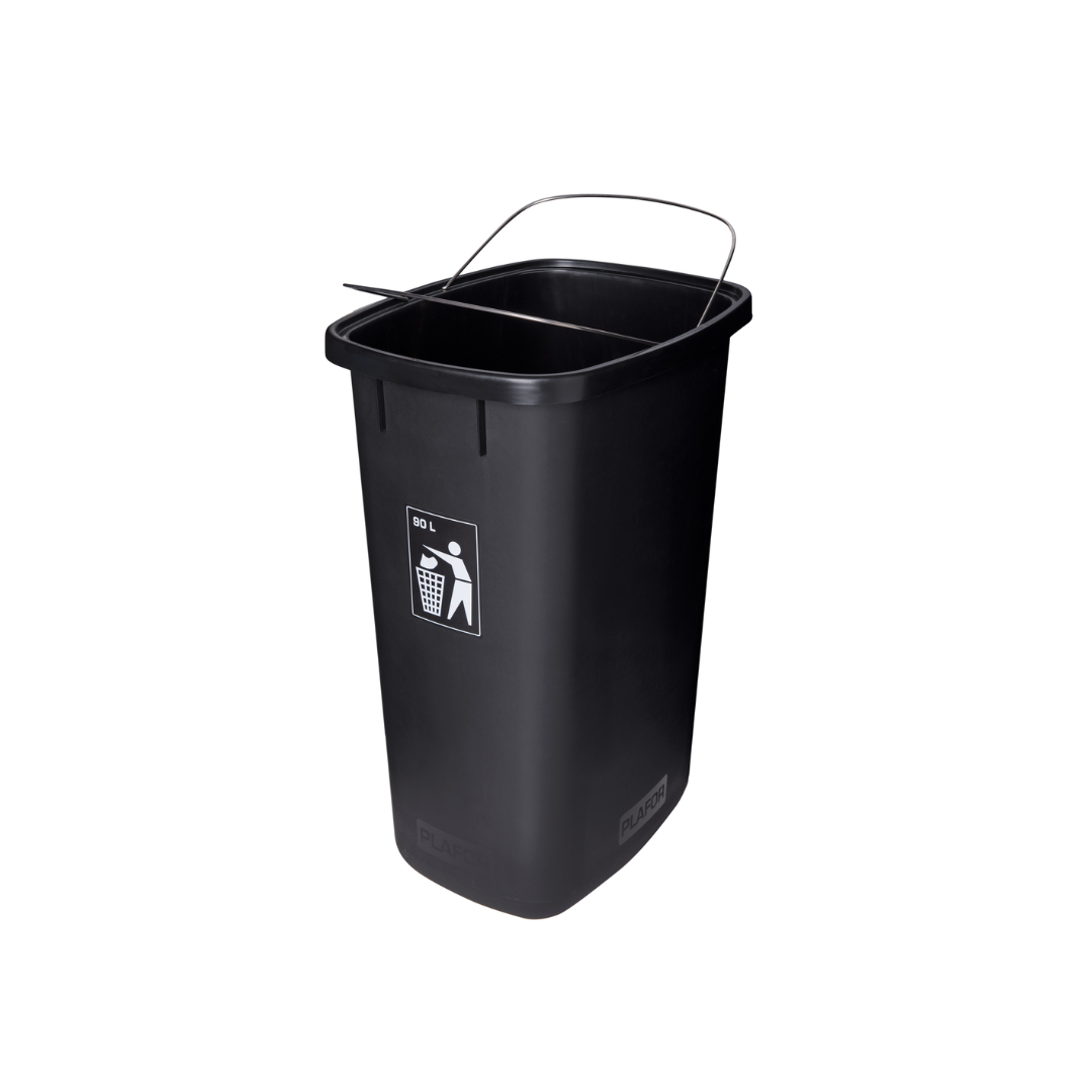 Flokkunartunna opin 90L svört ómerkt