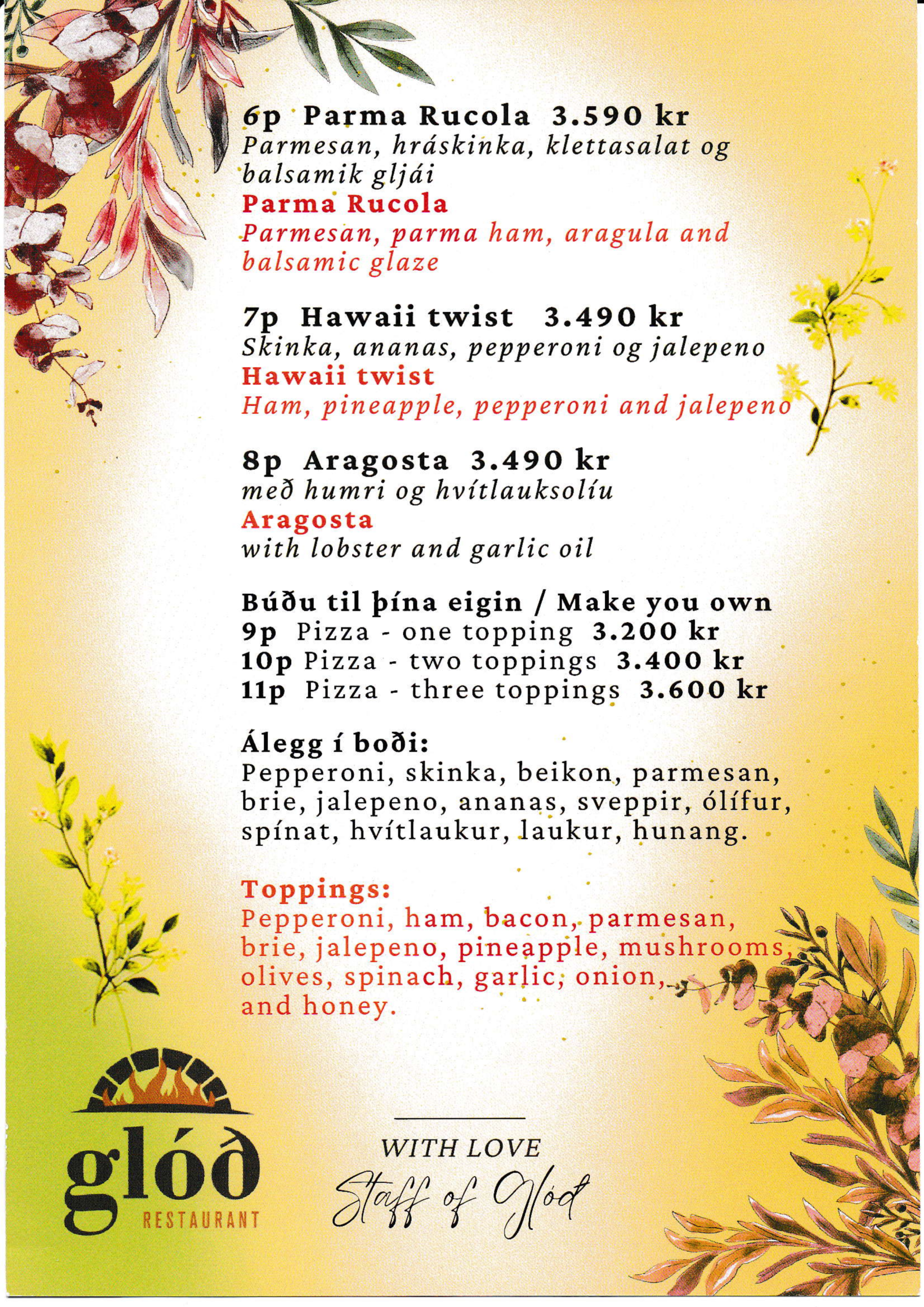 Matseðill – menu