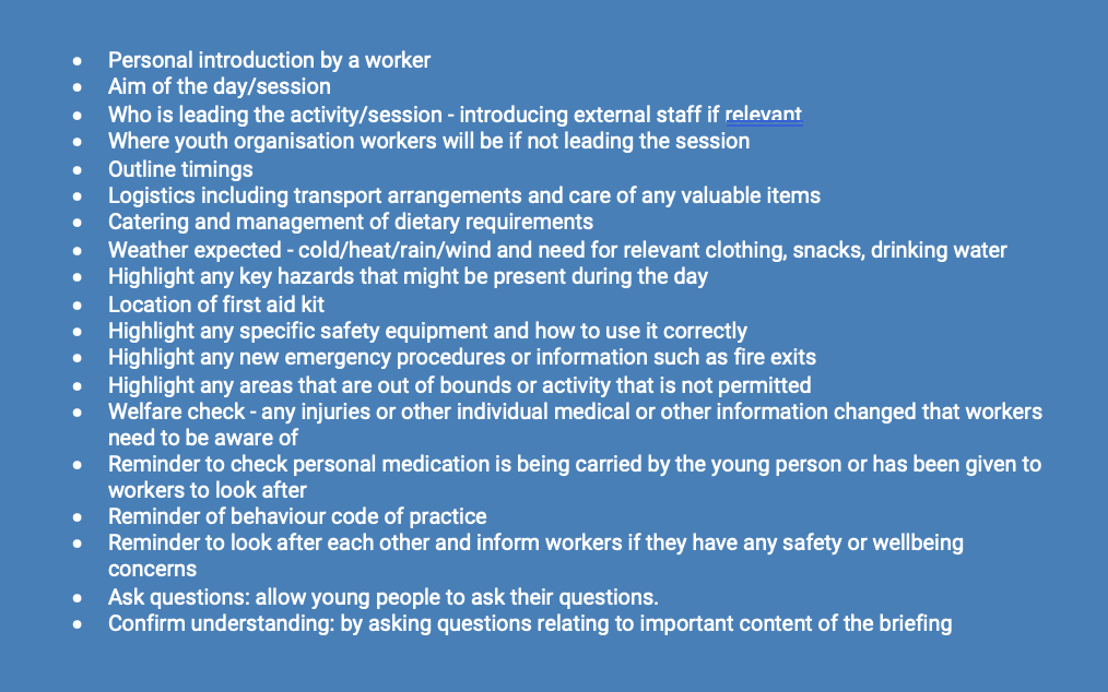 Safety Briefings NYA