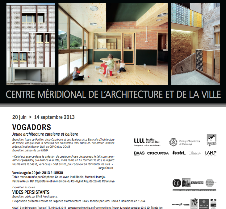 VOGADORS al Centre Méridional de l’Architecture et de la Ville, Toulouse