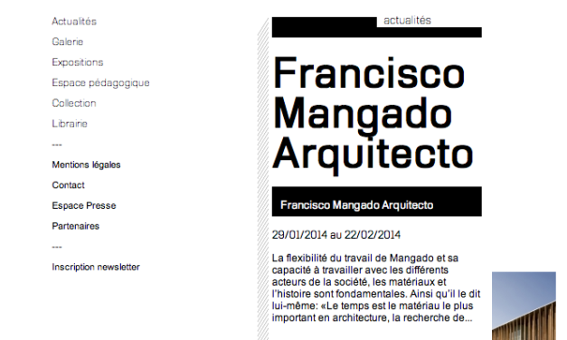 Mangado integral en La Galerie d’architecture de París